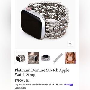Cape Diablo Demure Platinum Stretch Apple Watch Strap SM